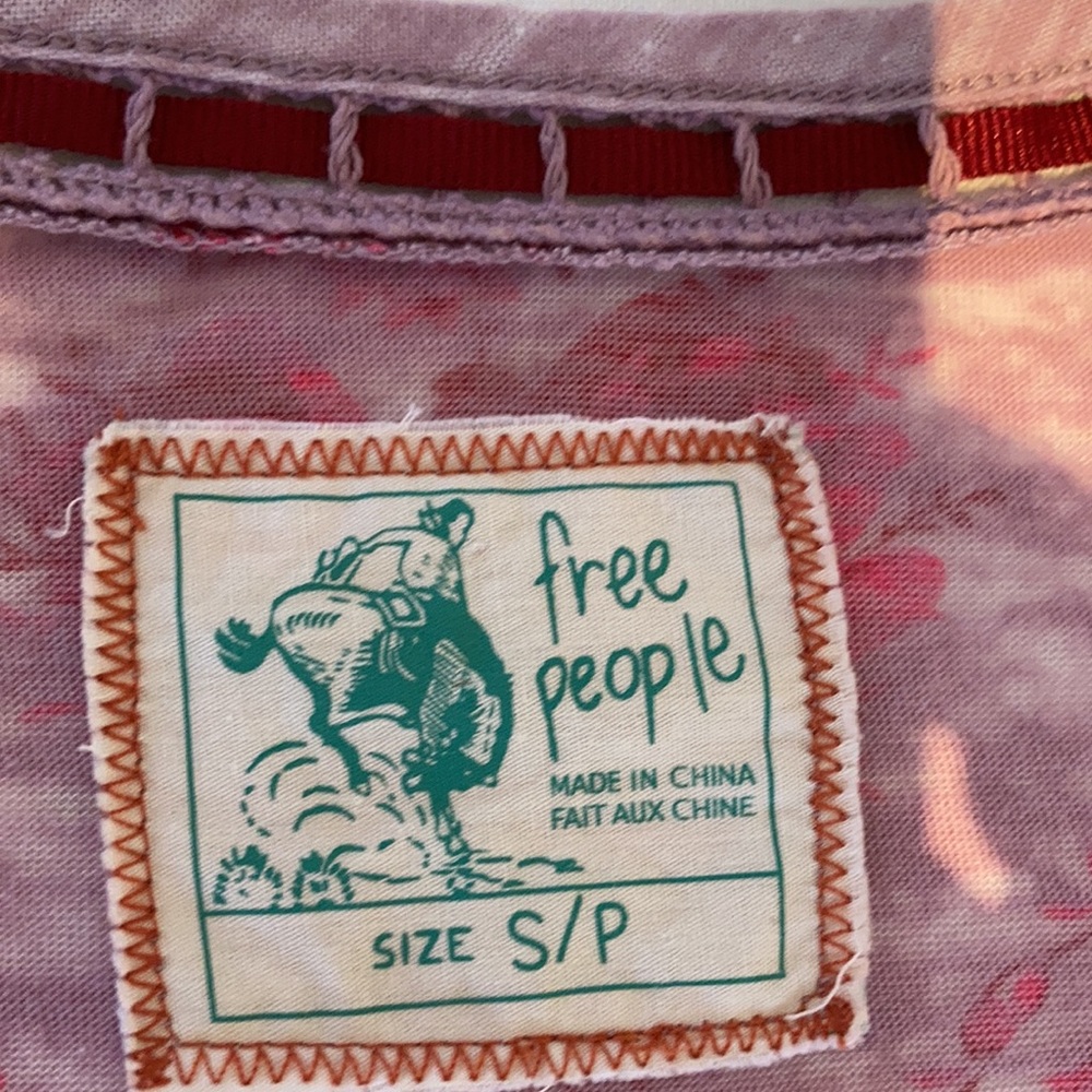 Free people boho tunic top floral romantic S - Picture 12 of 15